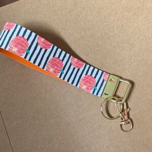 Striped vinyl Keychain with Pumkin Design